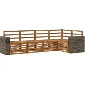 vidaXL Outdoor-Sofagarnitur 5 stk. Natur Polyester