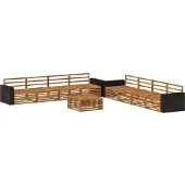 vidaXL Outdoor-Sofagarnitur 9 Stk. Natur Massivholz Akazie
