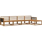 vidaXL Outdoor-Sofagarnitur 5 Stk. Natur Massivholz Akazie
