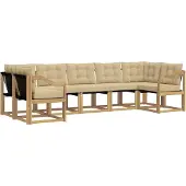 vidaXL Outdoor-Sofagarnitur 7 stk. Weiß und Beige