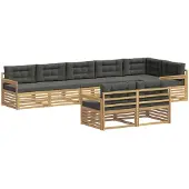 vidaXL Outdoor-Sofagarnitur 8 stk. Weiß und Anthrazit Polyester