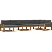 vidaXL Outdoor-Sofagarnitur 6 Stk. Natur und Anthrazit