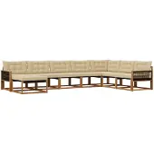 vidaXL Outdoor-Sofagarnitur 8 stk. Natur und Beige Massivholz Akazie