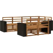vidaXL Outdoor-Sofagarnitur 7 stk. Natur Polyester