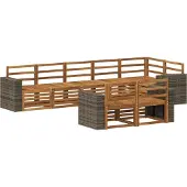 vidaXL Outdoor-Sofagarnitur 8 stk. Natur Polyester
