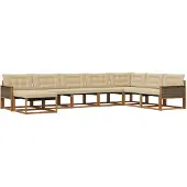 vidaXL Outdoor-Sofagarnitur 8 stk. Natur und Beige Massivholz Akazie