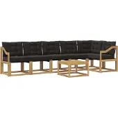 vidaXL Outdoor-Sofagarnitur 7 stk. Weiß und Schwarz