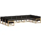 vidaXL Outdoor-Sofagarnitur mit Kissen 10 pcs Weiß und Schwarz
