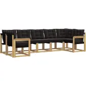 vidaXL Outdoor-Sofagarnitur 7 Stk. Weiß und Schwarz