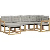 vidaXL Outdoor-Sofagarnitur 6 stk. Weiß und Hellgrau