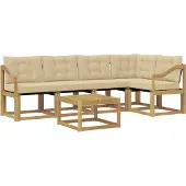 vidaXL Outdoor-Sofagarnitur 6 Stk. Weiß und Beige