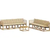 vidaXL Outdoor-Sofagarnitur mit Kissen 9 pcs Weiß und Beige