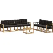 vidaXL Outdoor-Sofagarnitur 8 Stk. Weiß und Schwarz