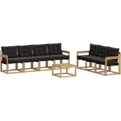 vidaXL Outdoor-Sofagarnitur mit Kissen 8 pcs Weiß und Schwarz