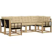 vidaXL Outdoor-Sofagarnitur 6 stk. Weiß und Beige
