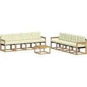 vidaXL Outdoor-Sofagarnitur 9 Stk. Weiß und Creme