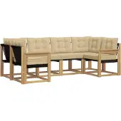 vidaXL Outdoor-Sofagarnitur 6 stk. Weiß und Beige