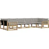 vidaXL Outdoor-Sofagarnitur mit Kissen 7 pcs Weiß und Hellgrau