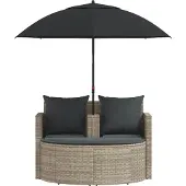 vidaXL Garten-Sofa 8 stk. Poly-Rattan Hellgrau und Dunkelgrau