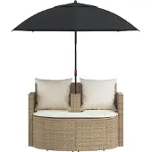vidaXL Garten-Sofa 8 stk. Poly-Rattan Beige und Cremeweiß