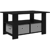 vidaXL Couchtisch Schwarz Eichen-Optik 77 x 55 x 42 cm Holzwerkstoff
