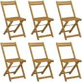 vidaXL Klappbare Gartenstühle 6 pcs Natur 40 x 53 x 80 cm