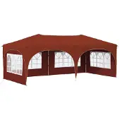 Syfax Pop-up Partyzelt 575 x 288 x 245 cm Terrakotta Oxford-Stoff