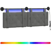 Syfax Hängendes Kopfteil Mit LED Licht Dunkelgrau Samt