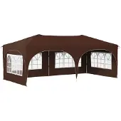 Syfax Pop-up Partyzelt 575 x 288 x 245 cm Braun Oxford-Stoff