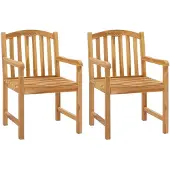 vidaXL Handgeschnitzter Rosenstuhl 2 Stk. Natur Massivholz Teak