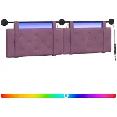 Syfax Hängendes Kopfteil Mit LED Licht Lila Samt