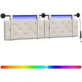 Syfax Hängendes Kopfteil Mit LED Licht Creme Samt