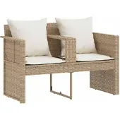 vidaXL Garten-Sofa mit Kissen 8 pcs Beige und Cremeweiß Poly-Rattan