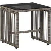 vidaXL Gartenmöbel Set 11 stk. Grau und Marineblau Poly-Rattan