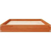 vidaXL Hundebett Wachsbraun 92 x 64 x 9 cm Massivholz Kiefer