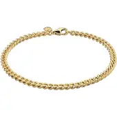 KUZZOI Armband 925 Sterling Silber in Gold | Gr.: 19-cm