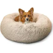 OEM Katzen Hundebett Donutform Waschbar Taupe 76cm