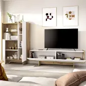 Dmora Walla - Wohnmöbel-Set, Weiß, Modular