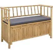 vidaXL Garten-Aufbewahrungsbank 110 x 47 x 80 cm Bambus Natur