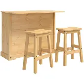 vidaXL Kücheninsel Set 3 Stk. CORONA Honigwachs 112 x 70 x 91,5 cm