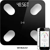 Wisam B2017 Smart App Digital Personenwaage Körperfett BMI Bluetooth iOS Android Schwarz
