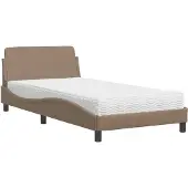 vidaXL Bett mit Matratze "Dover" Cappuccino-Braun 100x200 cm Kunstleder