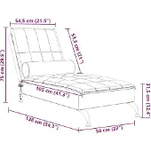 vidaXL Massage-Chaiselongue mit Nackenrolle Dunkelgrau Stoff