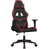 vidaXL Gaming-Stuhl mit Massagefunktion Schwarz und Weinrot Kunstleder