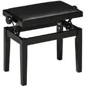 STILVORA Klavierhocker Kunstleder Schwarz höhenverstellbar 63x33x45-56 cm