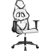 vidaXL Gaming-Stuhl mit Massagefunktion Weiß und Schwarz Kunstleder