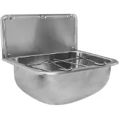 Nofer Hängespüle mit Rückwand und Rost 460x246x342 mm, Edelstahl matt