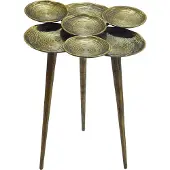 FineBuy Beistelltisch Aluminium 46cm Couchtisch Gold Alu Wohnzimmertisch Metall Tisch