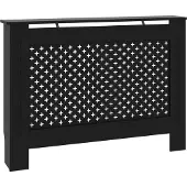 vidaXL Heizkörperverkleidung Schwarz 112x19x81,5 cm MDF