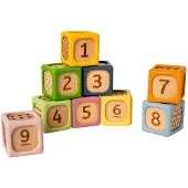 Bigjigs Holz weiche Sortierbausteine - pädagogisches Spielzeug 9-teilig